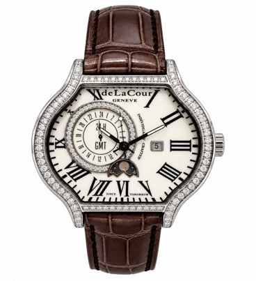 DELACOUR CITY MEDIUM GMT MOONPHASE DIAMOND