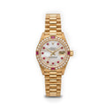 ROLEX LADY DATE JUST 26MM DIAL 18K YELLOW GOLD WITH DIAMOND AND RUBY
